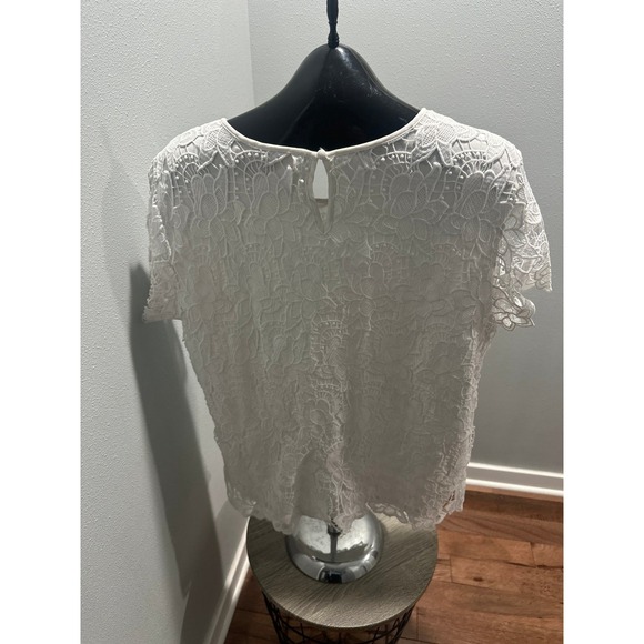 PHILOSOPHY Women's White Lace Blouse Shirt Top Sz XL - Picture 2 of 3